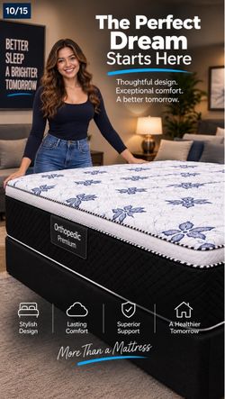 Brand New Ortho Supreme Mattresses – prices vary by size- Enjoy fast Free Delivery - Hablamos espanol