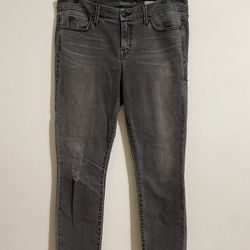 Level 99 Sz 32 Lily Crop Skinny Straight Jean Gray Cotton Blend Mid Rise Stretch -$5