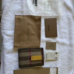 Burberry Wallet with Original Tags and Duster Bag