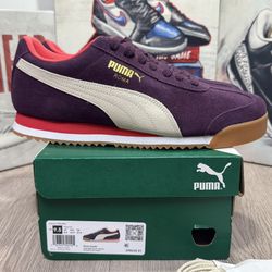 New Puma Roma Suede Midnight Plum 398635-01 Men Sizes 8.5, 12