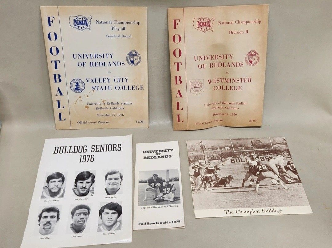 Vintage University of Redlands Football 1976 And 1979 Seasons Collection