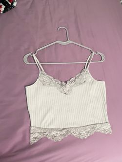 White Lace Trim Cami Top