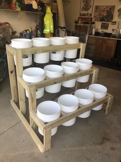 Bucket garden stand