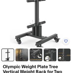 OLYMPIC MOBILE WEIGHT TREE AND OLYMPIC BUMPER PLATES PRECOR TREADMILLS PRECOR UNIVERSAL MACHINE