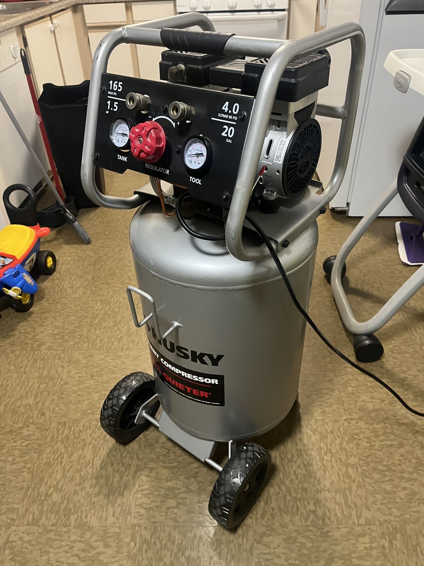 Husky Air Compressor – Quiet & Like New – $225