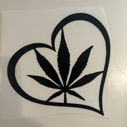 Heart with leaf decal/sticker