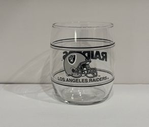 Vintage Los Angeles Raiders Cognac Rocks Glass ☠️
