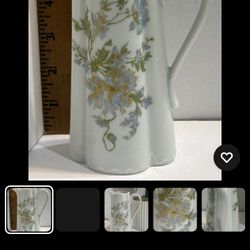 Haviland  Creamer from Limoges, France Blue Flowers Nice And Signed 9-22-64 (R)