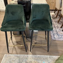 STEAL: Pair of Emerald Green Velvet Stools ($70 for both!)