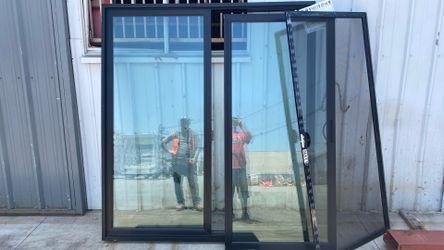 Black Vinyl Sliding Door
