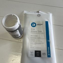 Shower Liner & Rings. New Never Used 