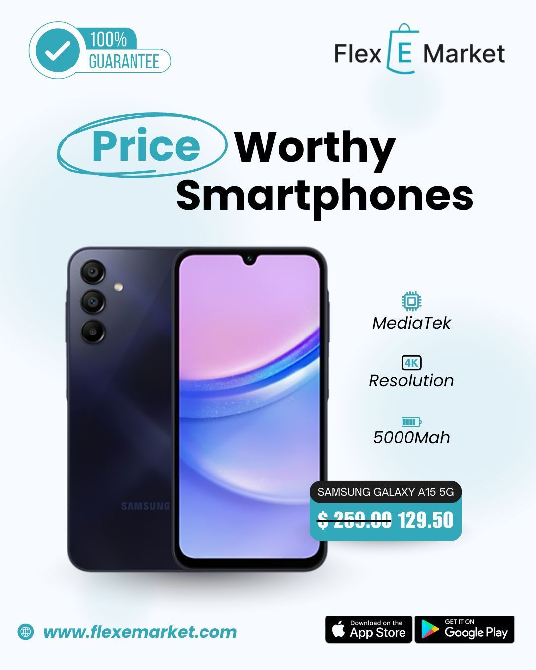 Samsung Galaxy A15 5G 128GB Unlocked | FlexEmarket Deal of the Day