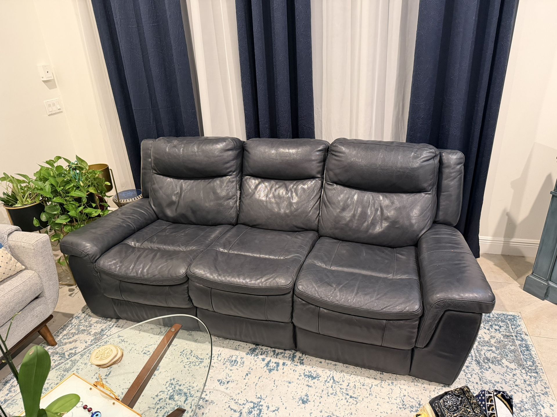 2 Black Recliner Couches