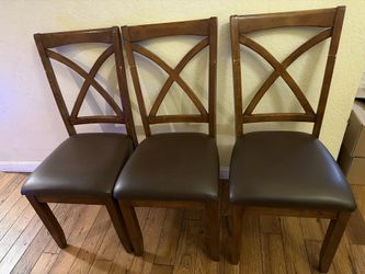 Solid Wood Dining Chairs (Set of 3) – Heavy & Very Sturdy