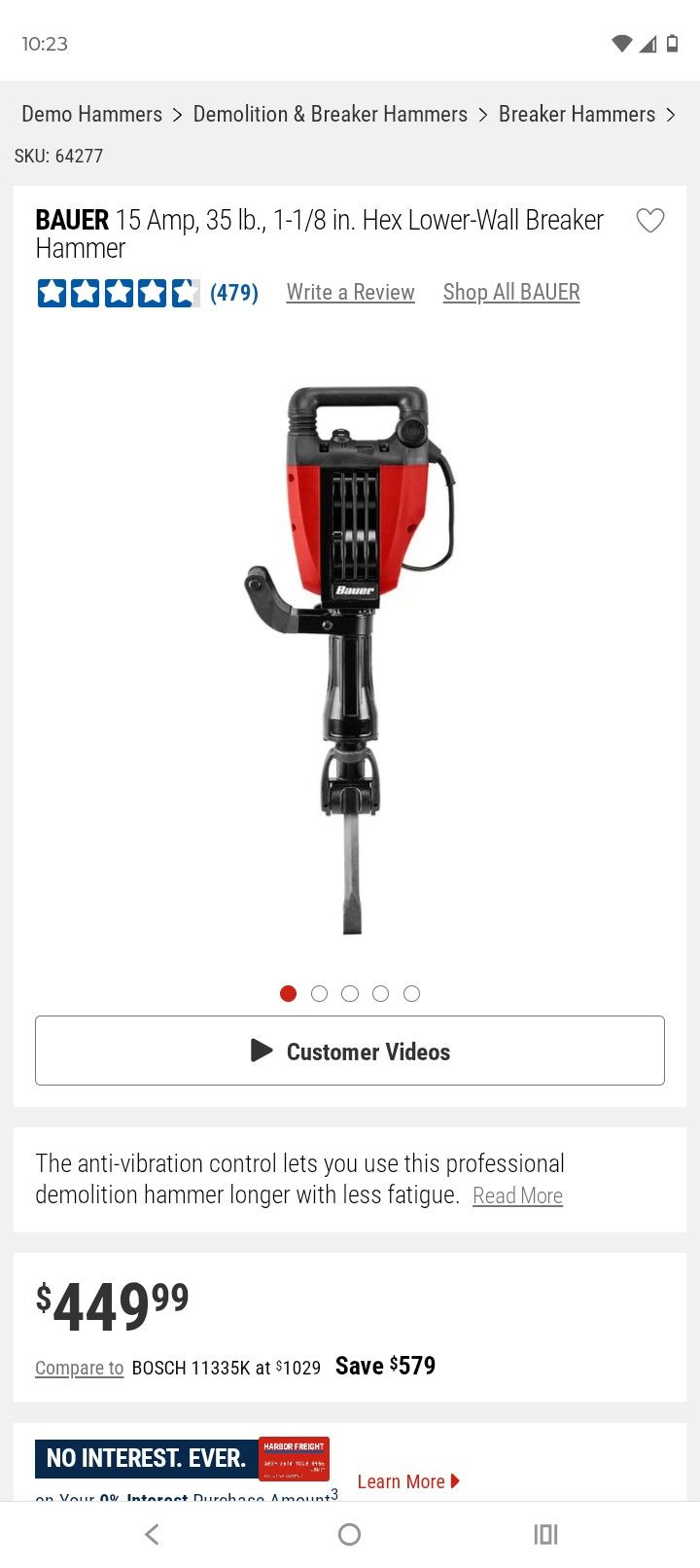 Bauer Hex Demolition Hammer