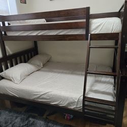 Espresso Bunk Bed Twin Over Full Size