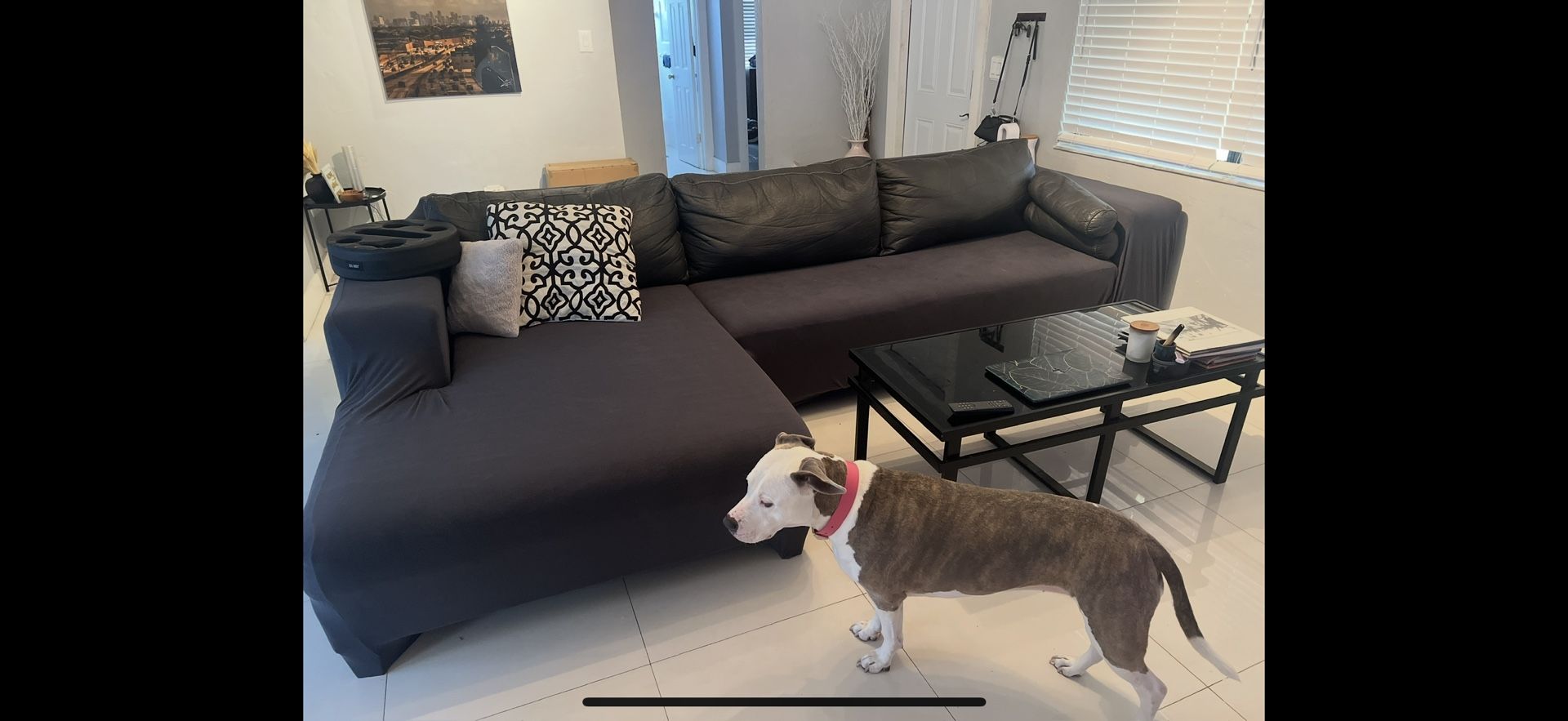 Nokomis Dark Grey Ashley Furniture Chaise Couch