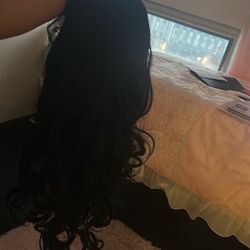 Long Curly Black Synthetic Wig 