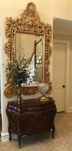Ornate vintage gold mirror 4’x6’