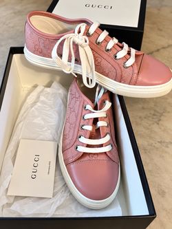 Gucci GG Canvas Low-Top Sneakers Pink