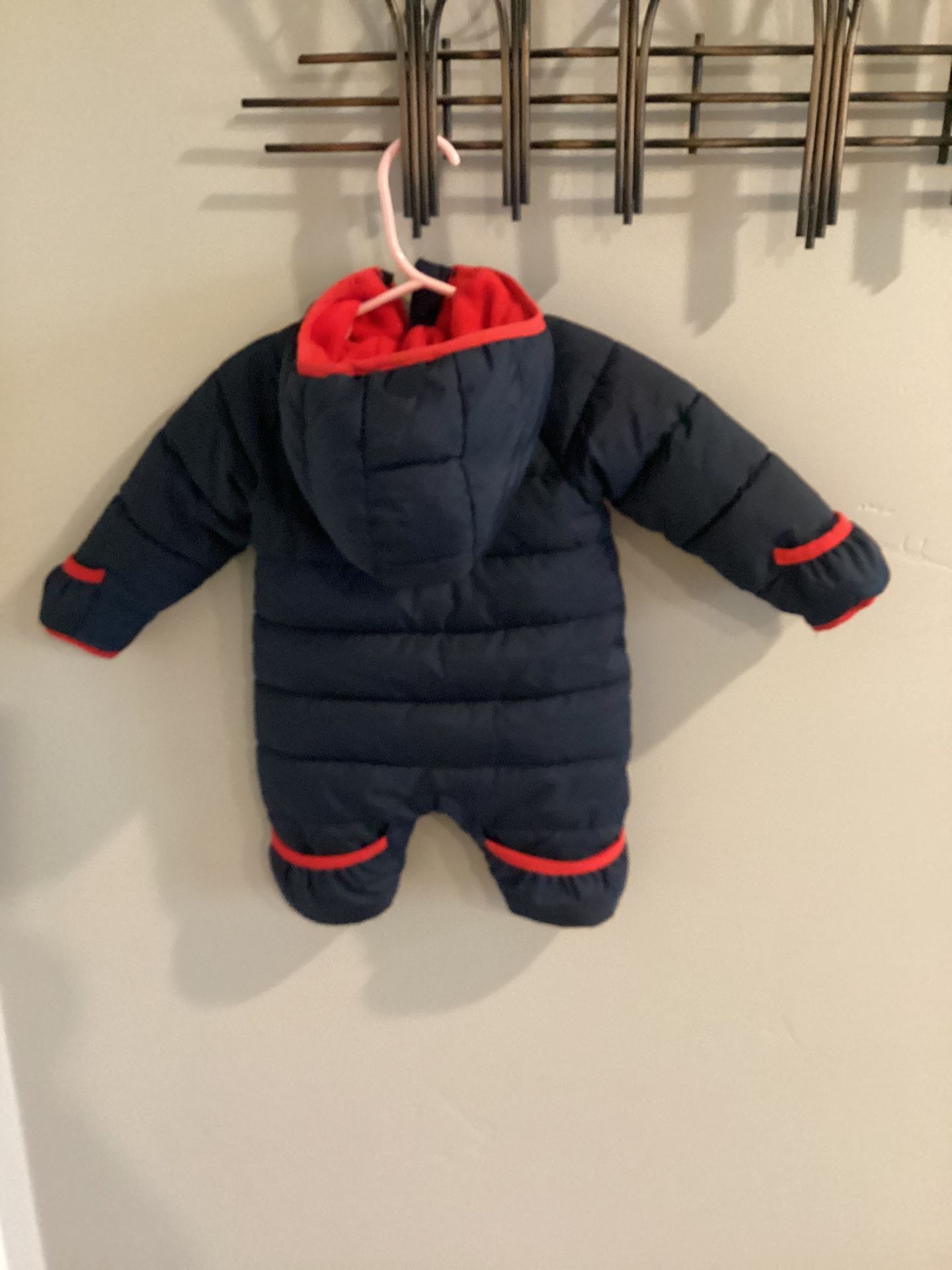 CONVERSE ALL STAR newborn Baby One Piece Zipper Blue Red Fleece Lined