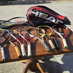 12 Tennis Rackets With HEAD pro Bag