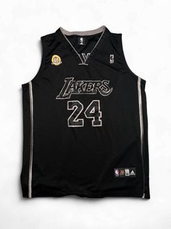 Rare Vintage Adidas Kobe Bryant Jersey *DeadStock* Lakers #24 Blackout Alternate 2007-08 MVP Season 60th Anniversary Patch Stitched NBA Los Angeles Y2
