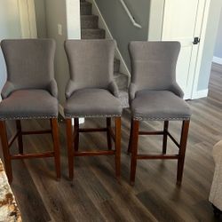 3 30” Gray Barstools