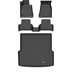 Floor Mats & Cargo Liner Custom for BMW i4 2022-2025 All Weather Protection TPE Heavy Duty Non-Slip Automotive Floor Liners Fits Full Set Accessories,