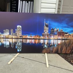 Nighttime Nashville Skyline Canvas Art
