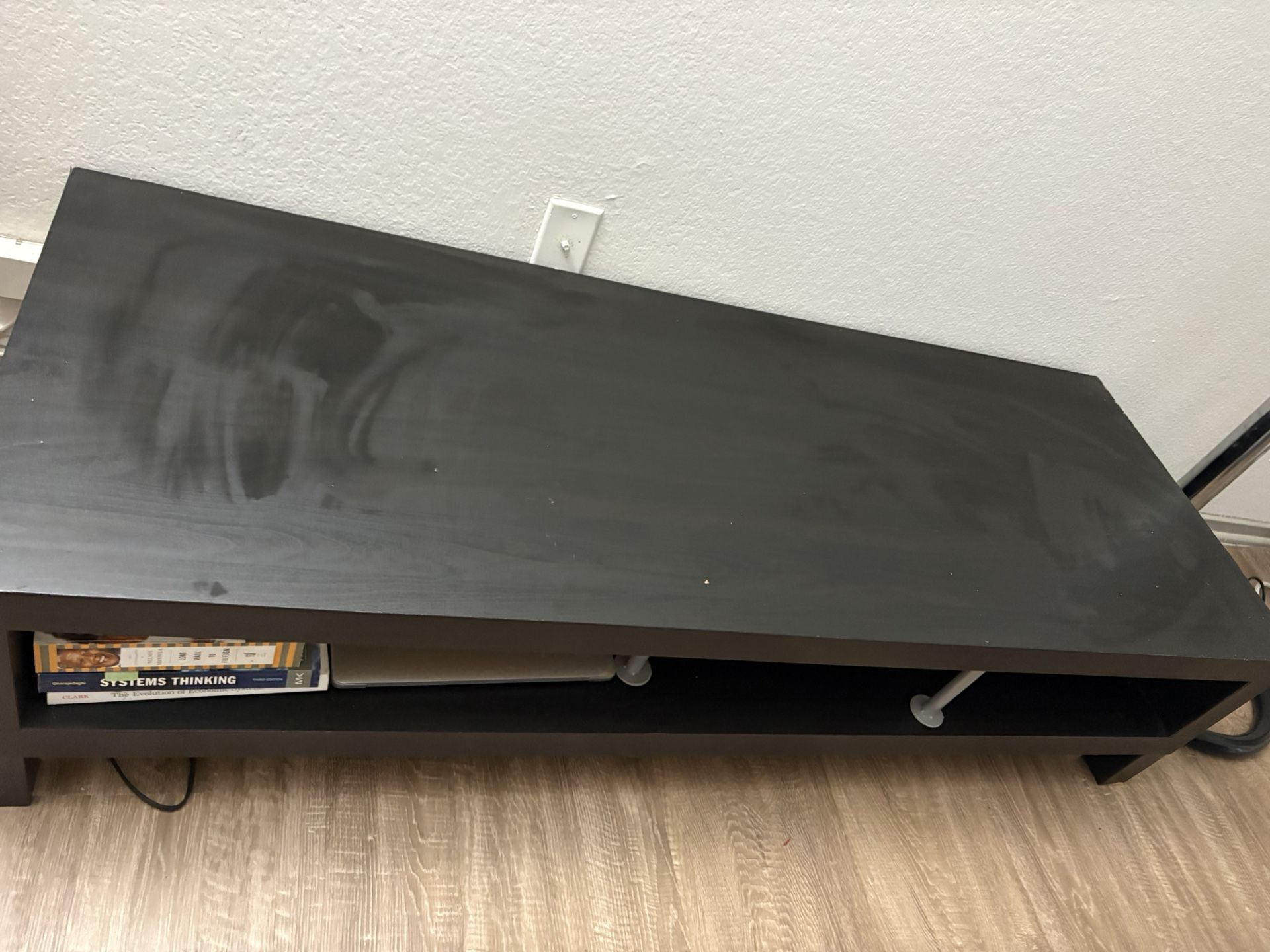 TV unit, black-brown, 63x13 3/4x14 1/8 "