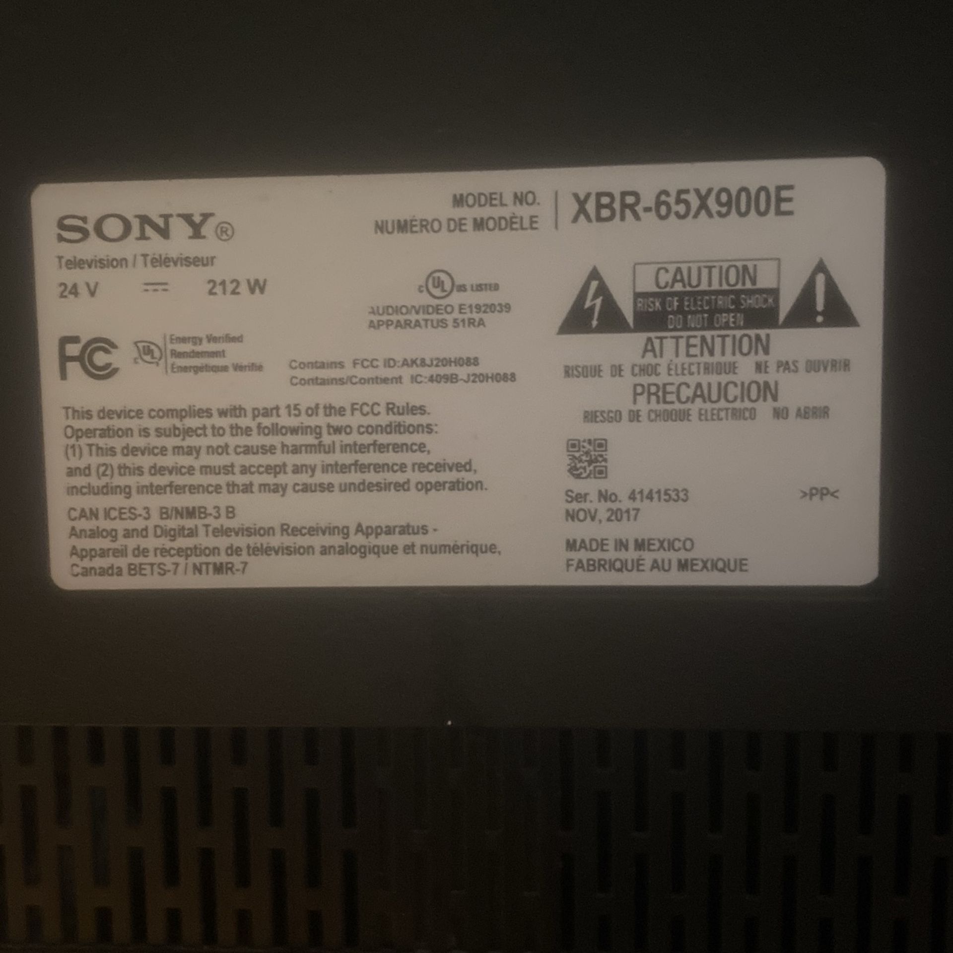 Sony Bravia 65” XBR-65X90E