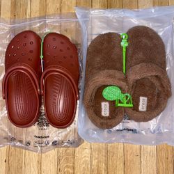 CROCS NEW size 10M 12W Color Rust & Brown 