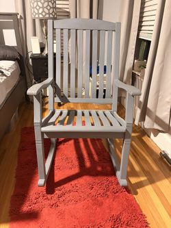 Free - Grey Wooden Rocking Chair