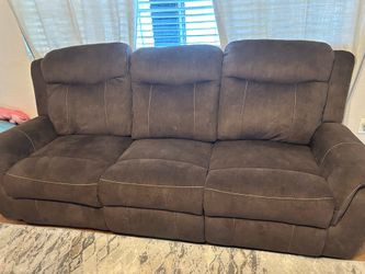 Dark Brown Power Recliner Couch