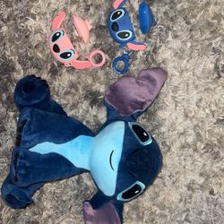 Stitch, Plushy, And Stitch And Angel Airpod Holders