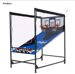 Arcade Basketball Game, 88 inch Indoor, Steel Frame with LED Scorer, Blue by Hall of Games