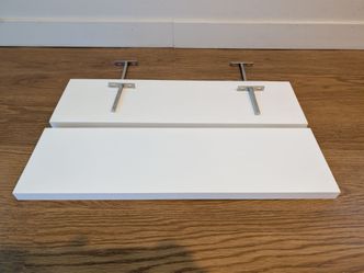 Set of 2 White Floating Shelves
