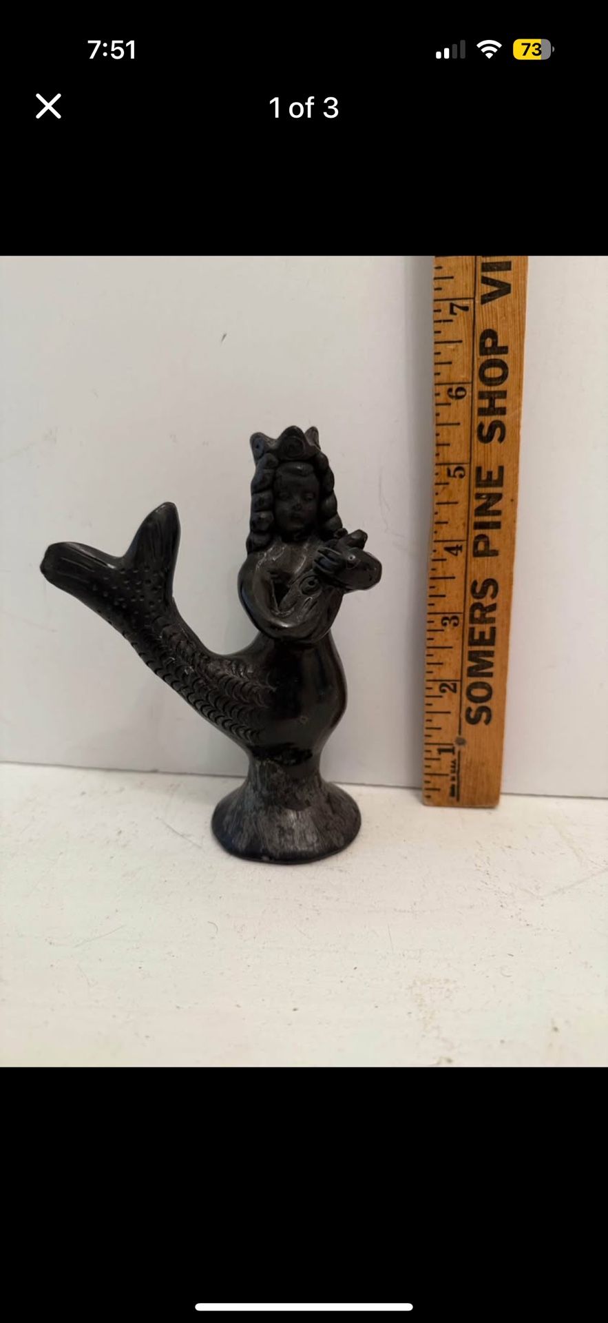 Mexican Black Pottery Mermaid