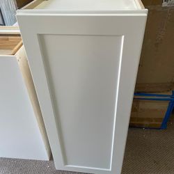12"W x 30"H Single Door & 2 Shelves White Shaker Plywood Wall Cabinet