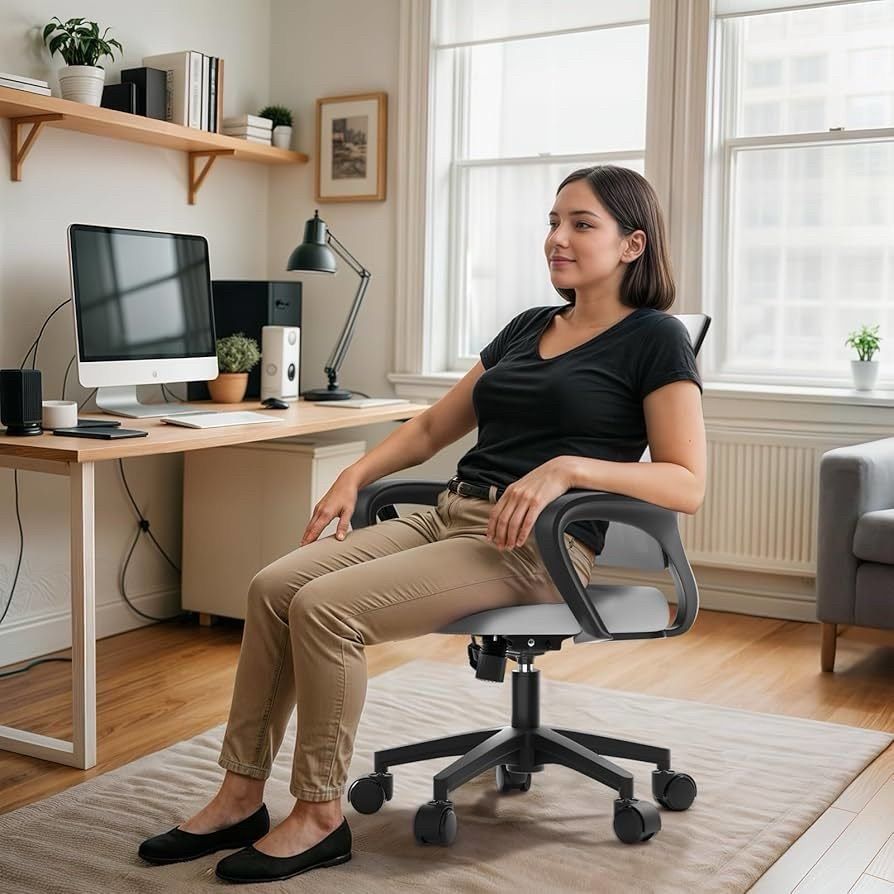 V79 $60 Ergonomic Office Chair 24P - 330Lbs, Breathable Mesh Computer Desk Chair with Lumbar Support & Armrest, Rolling Swivel Adjustable Tilt Lock f