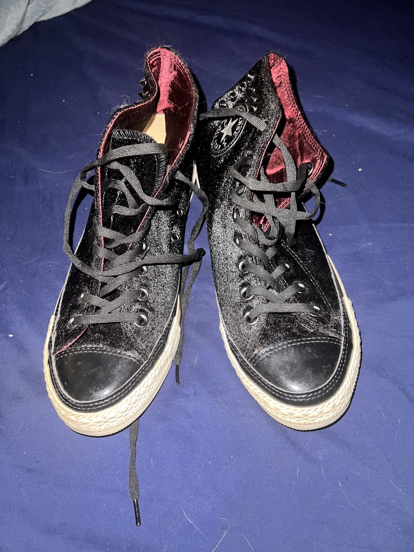 High-Tops Black Converse With Silver Spikes