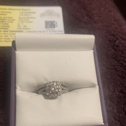 1 3/4 Carat 14 White Gold Wedding Ring  Size 6