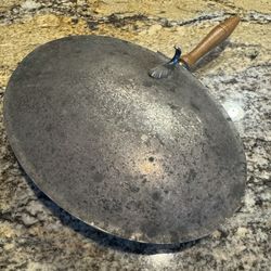 Antique FB Rogers Co Silver on Copper Silent Butler Crumb Catcher Wood Handle