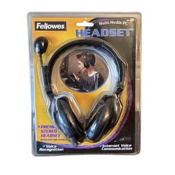 Fellowes NEW black multi media pc computer gaming internet voice 91505 headset