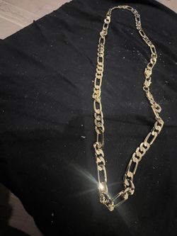 24kt Ion Bonded Gold Figaro Necklace ….new