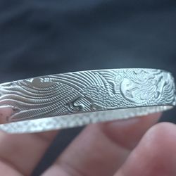 Sterling Silver Phoenix Open End Bangle 