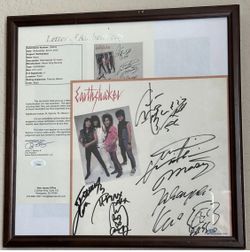 Earthshaker 1st Japanese Heavy Metal Band 4X Signed Autograph Promo JSA COA