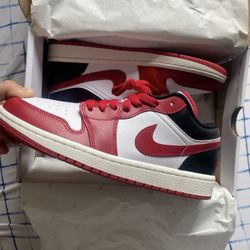 Nike Air Jordan 1 Low WMNS Size 9 Red White Black – Clean + Box