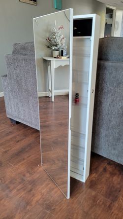 Hanging / Flor Mirror With Own Key For Storage Jewelry & Make Up